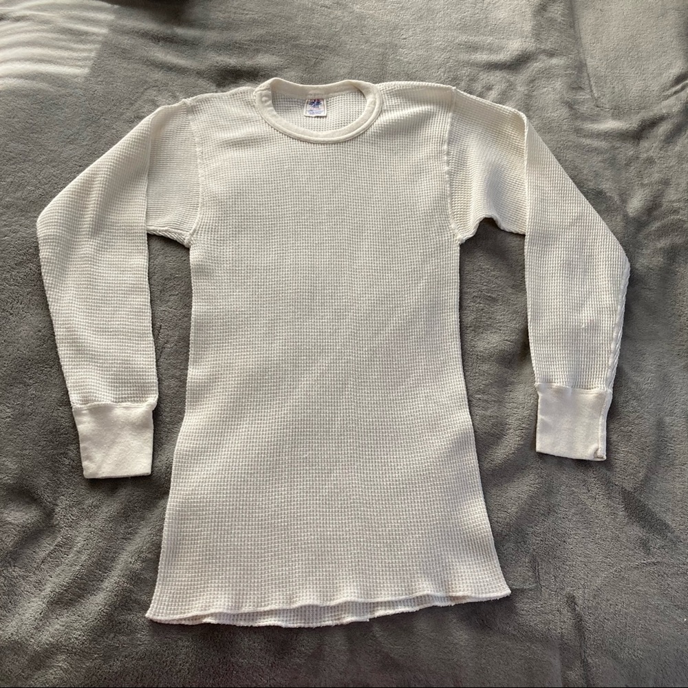 Vintage White Thermal Undershirt Waffle Knit